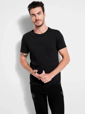 GUESS T-shirt logo ton sur ton Noir