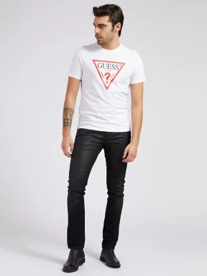 GUESS T-shirt logo triangle Blanc