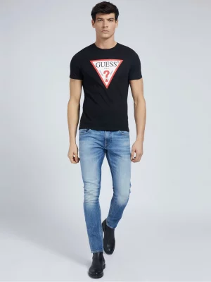 GUESS T-shirt logo triangle Noir