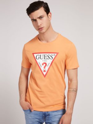 GUESS T-shirt logo triangle Orange