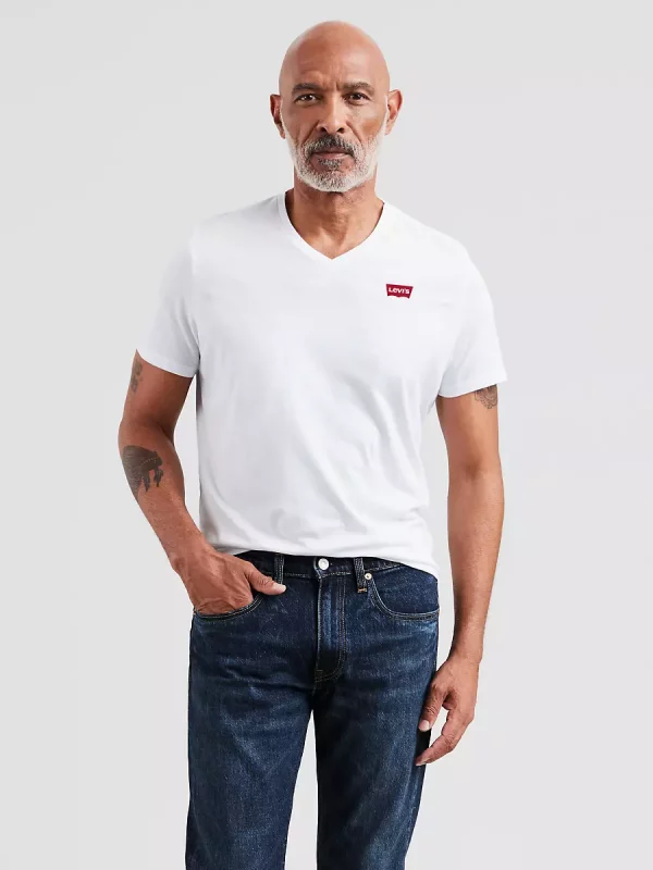 LEVI'S T-Shirt Housemark Original Col en V Blanc