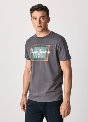 PEPE JEANS T-Shirt T-SHIRT WESLEY GRAFFITI Gris