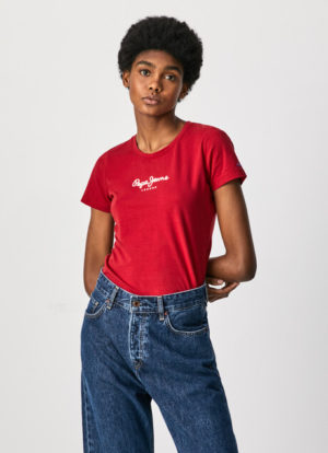 PEPE JEANS T-Shirt logo Virginia Rouge