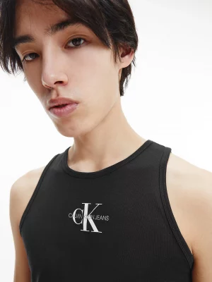 CALVIN KLEIN Débardeur slim en coton bio avec monogramme Noir