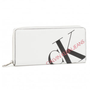 CALVIN KLEIN Portefeuille zippé avec grand logo Calvin Klein Blanc