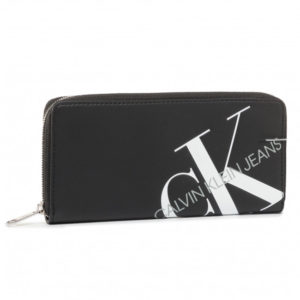 CALVIN KLEIN Portefeuille zippé avec grand logo Calvin Klein Noir