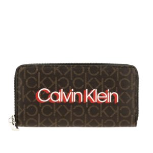 CALVIN KLEIN Portefeuille zippé avec logo Calvin Klein Marron