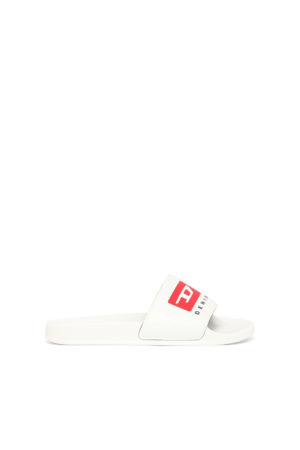 DIESEL Claquettes de piscine avec double logo Blanc