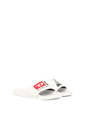 DIESEL Claquettes de piscine avec double logo Blanc