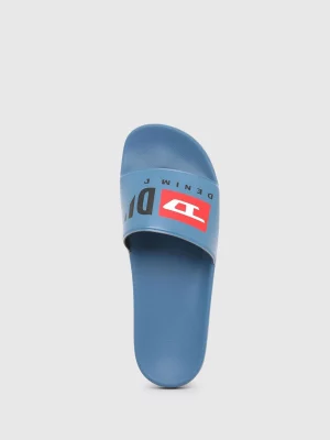 DIESEL Claquettes de piscine avec double logo Bleue