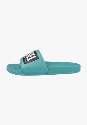 DIESEL Claquettes de piscine avec double logo Bleue Céramique