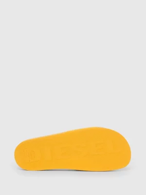 DIESEL Claquettes de piscine avec double logo Jaune