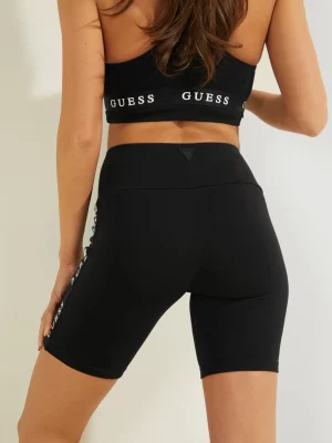 GUESS Legging bande logo jersey stretch 1/4 Noir