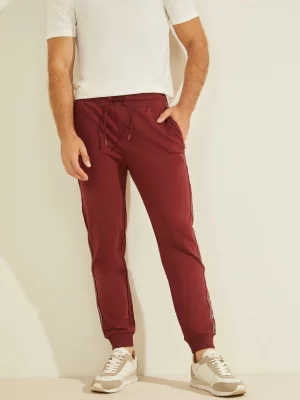 GUESS Pantalon Jogging bande logo imprime Bordeaux