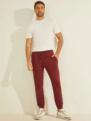 GUESS Pantalon Jogging bande logo imprime Bordeaux