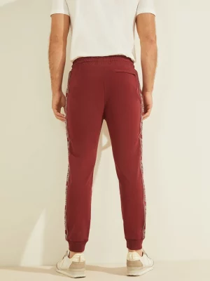 GUESS Pantalon Jogging bande logo imprime Bordeaux