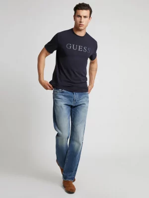 GUESS T-shirt logo frontal Bleu Marine