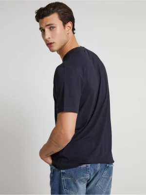 GUESS T-shirt logo frontal Bleu Marine