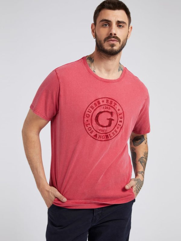 GUESS T-shirt logo frontal Rouge