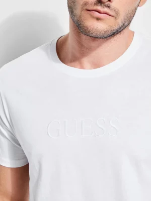 GUESS T-shirt logo ton sur ton Blanc