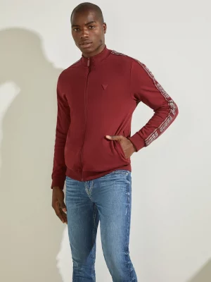 GUESS Veste molleton bande logo imprimé Bordeaux