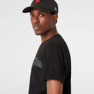 NEW ERA T-Shirt à logo rayé Chicago Bulls Team Noir