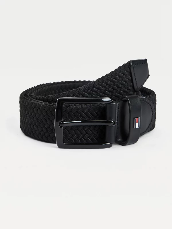 TOMMY HILFIGER Ceinture Denton tressée élastique Noire