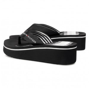 TOMMY HILFIGER Flip flops Signature Stripe High Noir 3