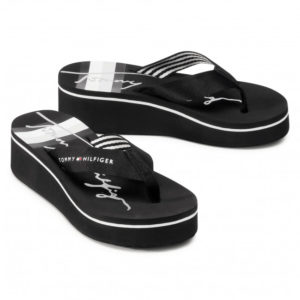 TOMMY HILFIGER Flip flops Signature Stripe High Noir 5