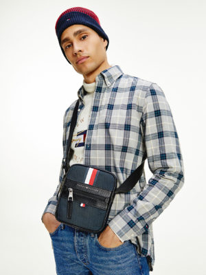 TOMMY HILFIGER Petit sac Reporter Elevated en tissu Bleu Marine