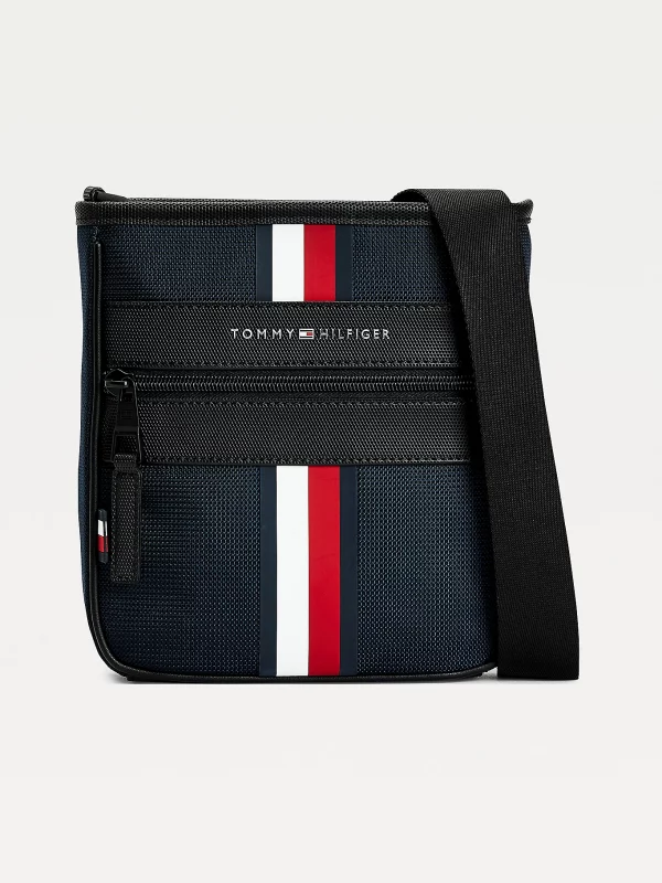 TOMMY HILFIGER Petit sac à bandoulière à bande emblématique Bleu Marine