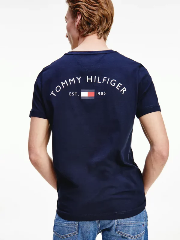 TOMMY HILFIGER T-Shirt avec logo dans le dos en coton bio Bleu Marine