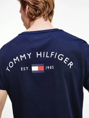 TOMMY HILFIGER T-Shirt avec logo dans le dos en coton bio Bleu Marine