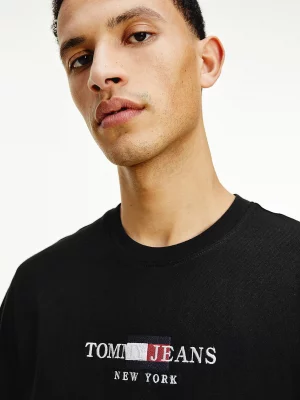 TOMMY JEANS T-Shirt en coton bio à logo brodé Noir
