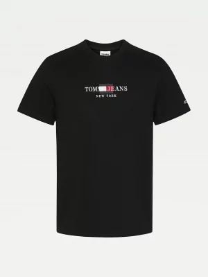 TOMMY JEANS T-Shirt en coton bio à logo brodé Noir