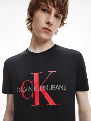 CALVIN KLEIN T-Shirt Slim en coton bio avec monogramme Noir