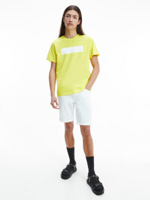 CALVIN KLEIN T-Shirt avec logo gaufré Jaune Fluo