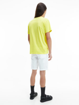 CALVIN KLEIN T-Shirt avec logo gaufré Jaune Fluo