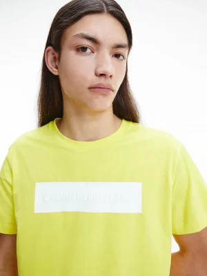 CALVIN KLEIN T-Shirt avec logo gaufré Jaune Fluo