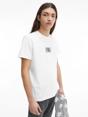 CALVIN KLEIN T-Shirt en coton bio avec logo en monogramme Blanc