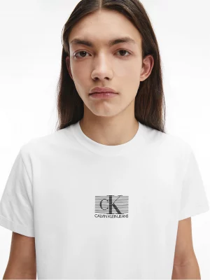 CALVIN KLEIN T-Shirt en coton bio avec logo en monogramme Blanc