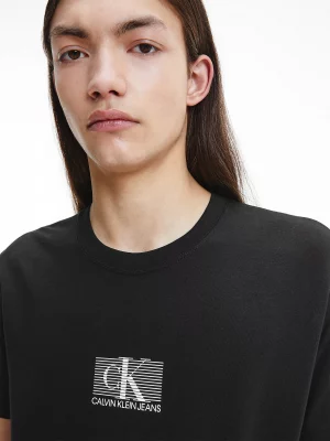 CALVIN KLEIN T-Shirt en coton bio avec logo en monogramme Noir