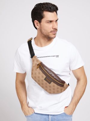 GUESS Sac banane Vezzola logo 4g Marron