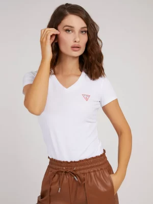 GUESS T-shirt logo triangulaire Blanc