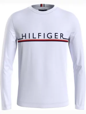 TOMMY HILFIGER T-Shirt à manches longues avec logo surround Blanc