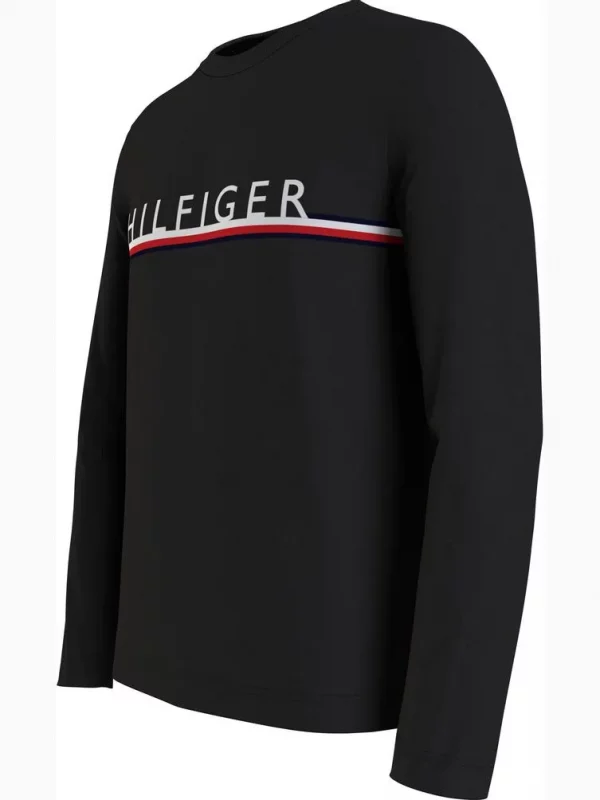 TOMMY HILFIGER T-Shirt à manches longues avec logo surround Noir