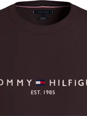 TOMMY HILFIGER T-Shirt en coton BIO à Logo Marron