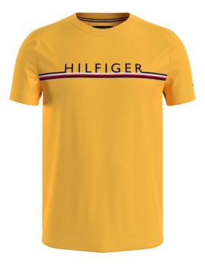 TOMMY HILFIGER T-Shirt en coton bio à détails emblématiques Jaune