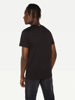TOMMY HILFIGER T-Shirt en pur coton bio à logo brodé Noir