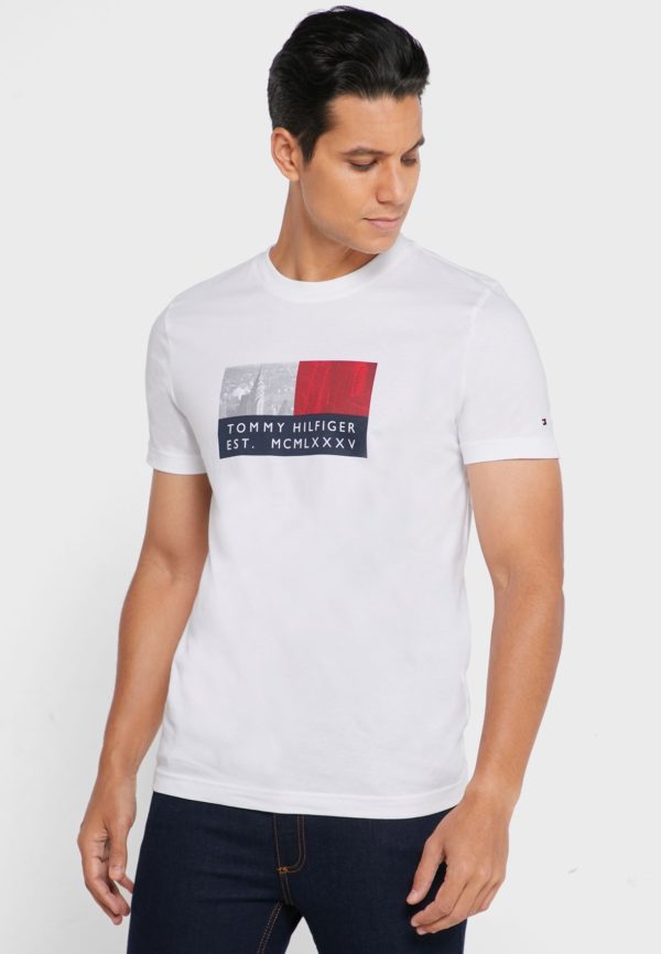 TOMMY HILFIGER T-Shirt imprimé Blanc